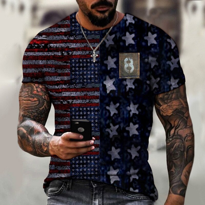 Men's casual printed T-shirt streetwear