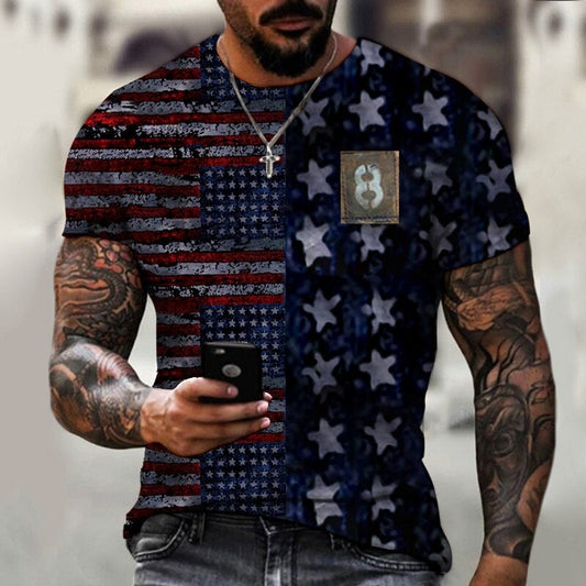 Men's casual printed T-shirt streetwear