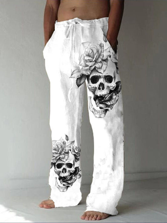 Pre-sale men's bird print casual pants