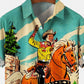 Men's Retro Cowboy Pocket Equestrian Casual Loose Comfortable Shirt