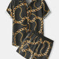 Mens Polka Dot Chain Baroque Print Short Sleeve Two Piece Outfits