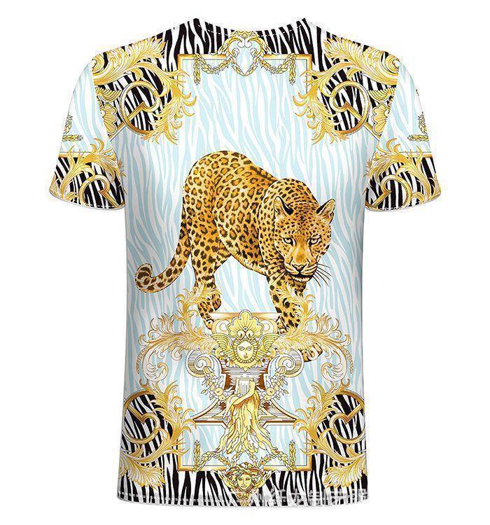 Men's Casual Zebra Print Short-sleeved Leopard Print T-shirt