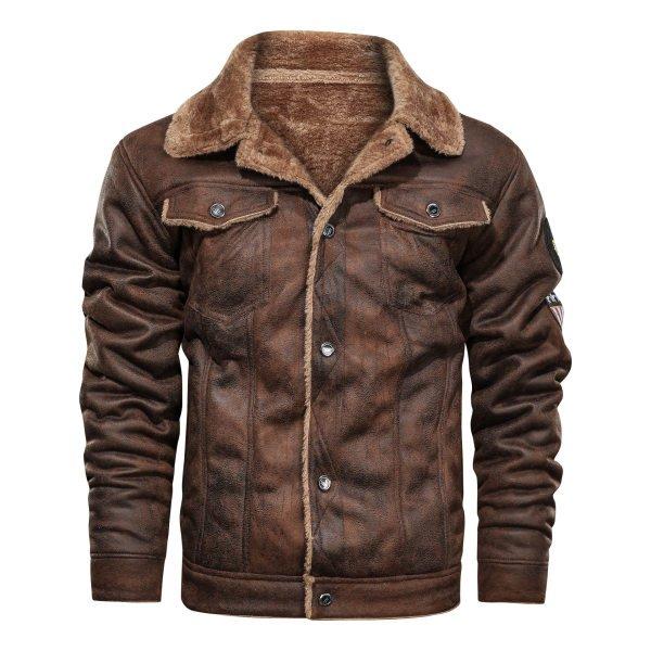 Mens Outdoor Fur Loose Warm Jacket