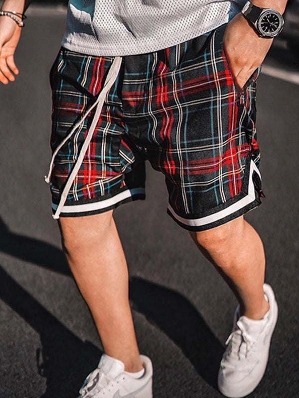 Men's Vintage Plaid Basketball Shorts