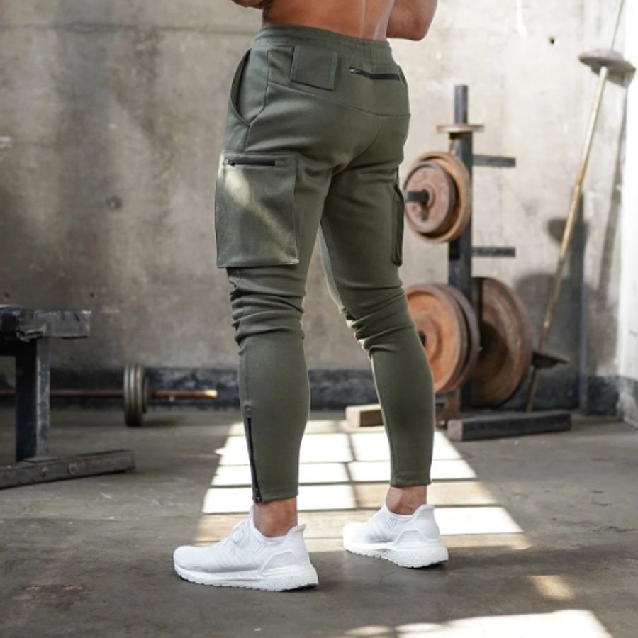 Man Camouflage Cargo Joggers With Multi-function Detail