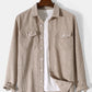 Mens Corduroy Solid Color Lapel Button Up Basics Long Sleeve Shirts