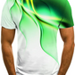 Men's 3D Abstract Print T-Shirt Blue M