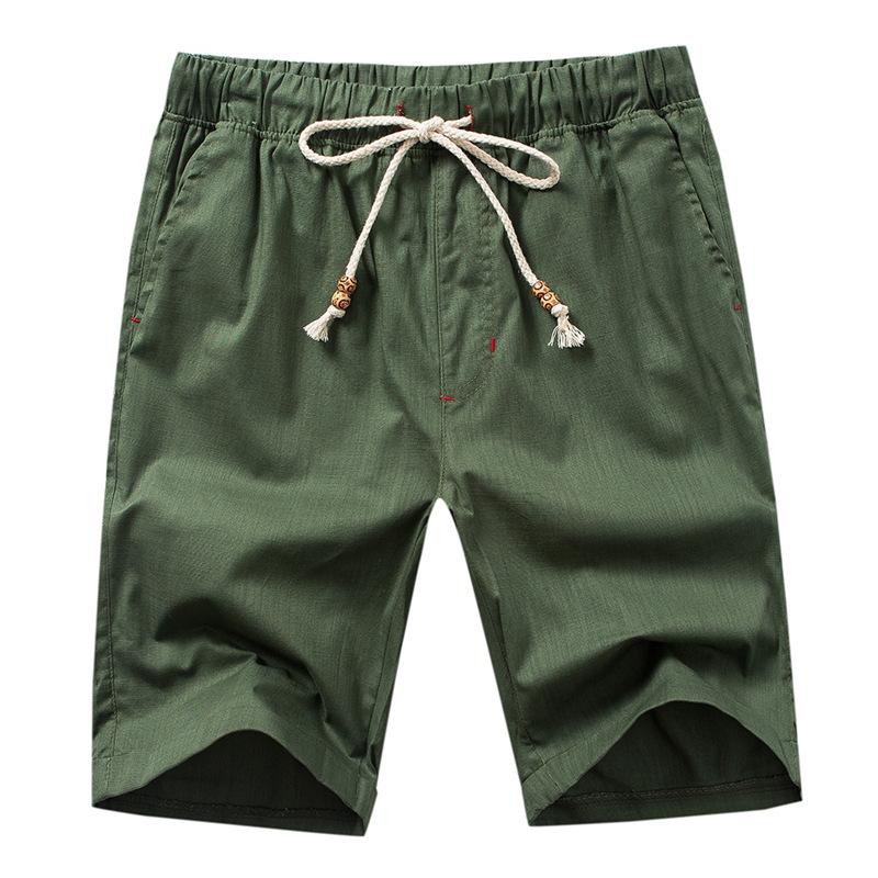 MANFLARE - Summer Mens Solid Color Cotton Linen Shorts