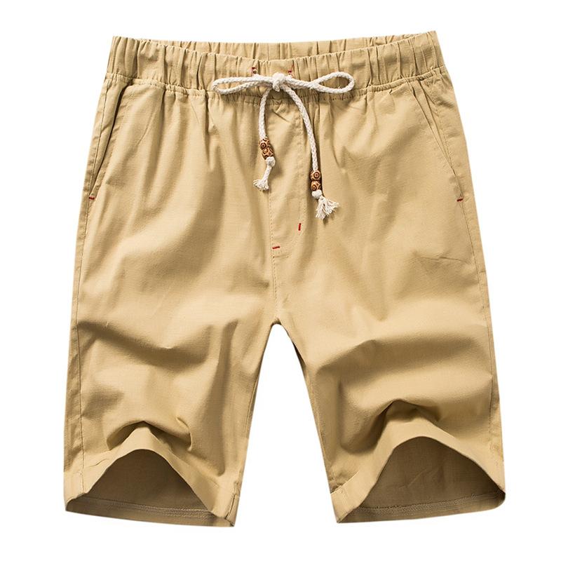 MANFLARE - Summer Mens Solid Color Cotton Linen Shorts