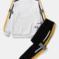Mens Side Stripe Patchwork Applique Crew Neck Casual Two Pieces Outfits