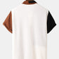 Mens Tricolor Knitted Lapel Short Sleeve Regular Hem Shirt SKUH83526