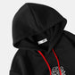 Mens Rose Japanese Sleeve Print 2 In 1 Casual Drawstring Hoodies