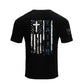 Men's Faith American Flag Graphic Waterproof V-neck Short-sleeve T-shirts Quick-dry Breathable