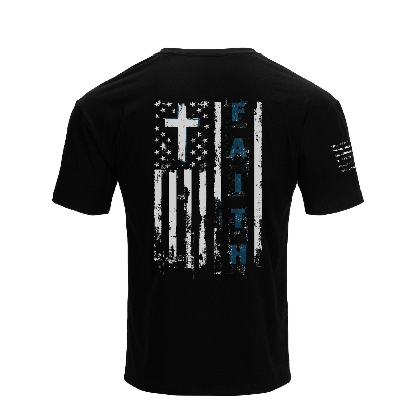 Men's Faith American Flag Graphic Waterproof V-neck Short-sleeve T-shirts Quick-dry Breathable