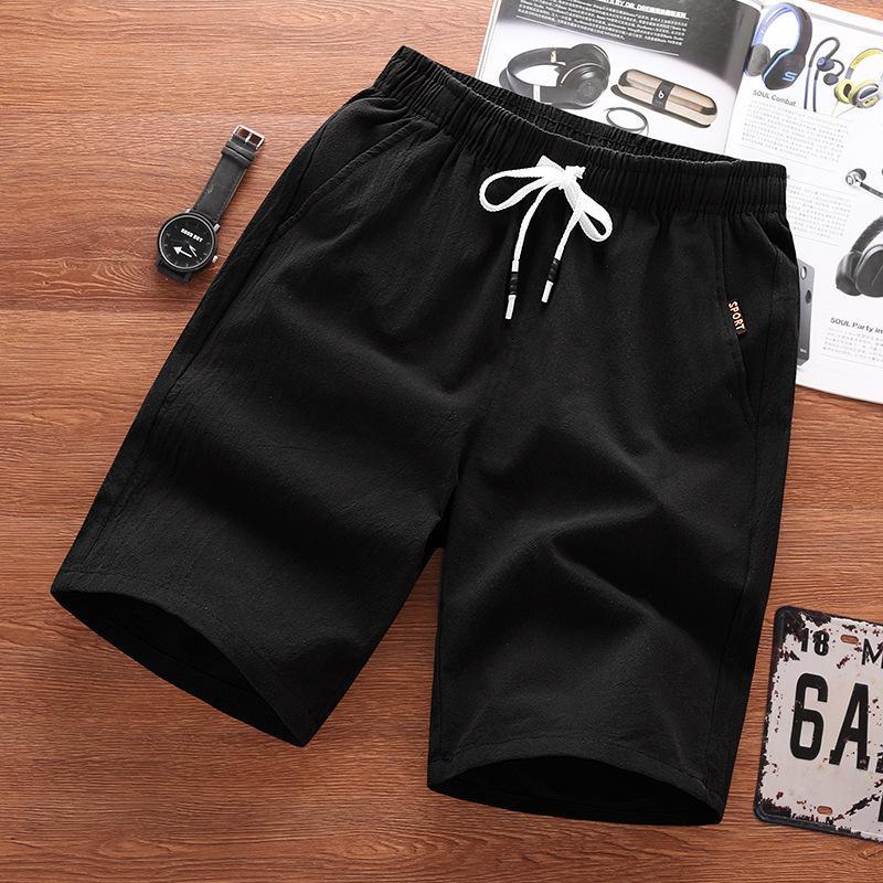 Men's Summer Wild Loose Casual Cotton And Linen Beach Shorts