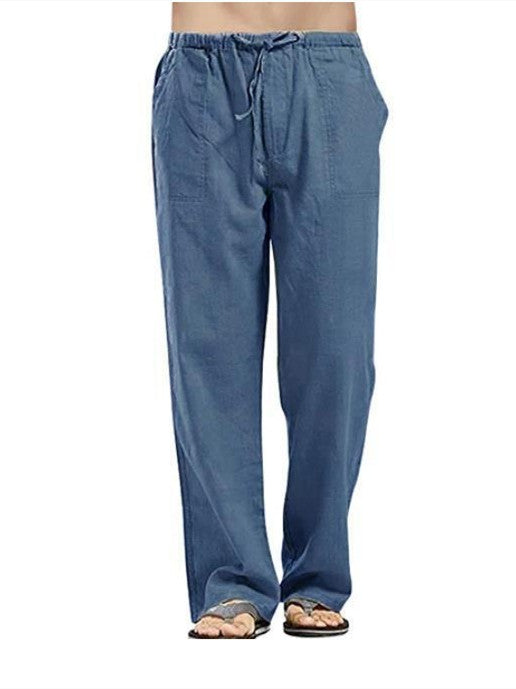 Men's linen pocket casual trousers