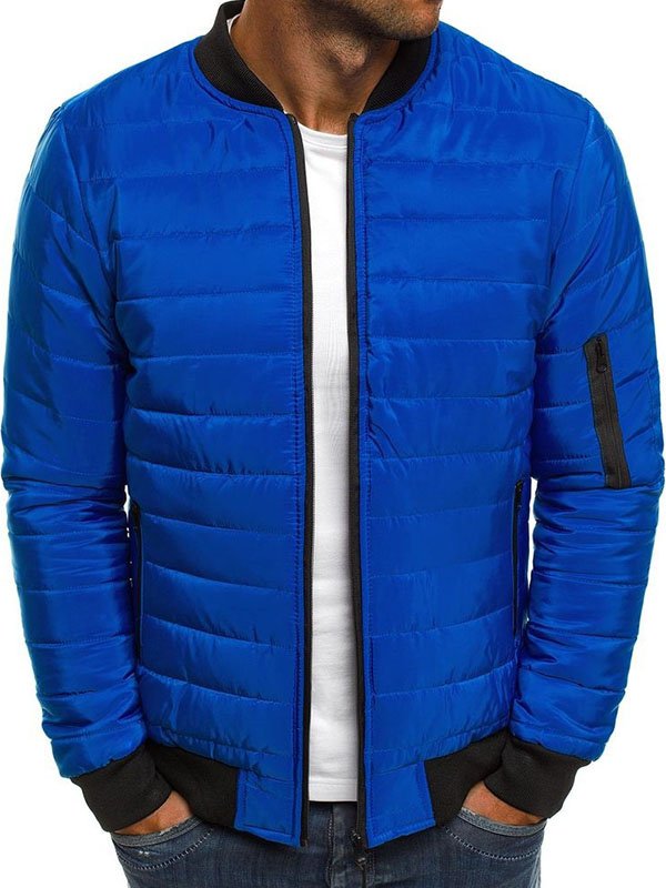 Men's Warm Solid Color Simple Coat