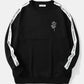Mens Rose Pattern Letter Side Stripe Sweatshirt Long Two Pieces Outfits