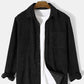 Mens Solid Lapel Corduroy Basics Long Sleeve Shirts With Pocket