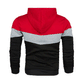 Men's loose color matching casual sports hooded sweatshirt
