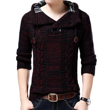 Men's Thick Casual Hooded Winter Sweater