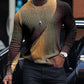 LONG SLEEVE FASHION CONTRAST COLOR ROUND NECK MEN'S TOP