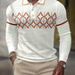 Men's casual geometric diamond polo shirt