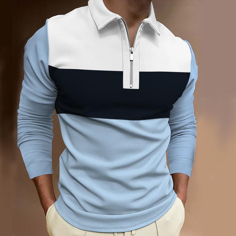 Men's Lapel Zip Polo Shirt