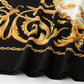 Mens Ethnic Baroque Pattern Short Sleeve Black Two Piece Outfits