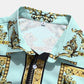 Mens Luxury Baroque Print Short Sleeve Drawstring Two Piece Outfits