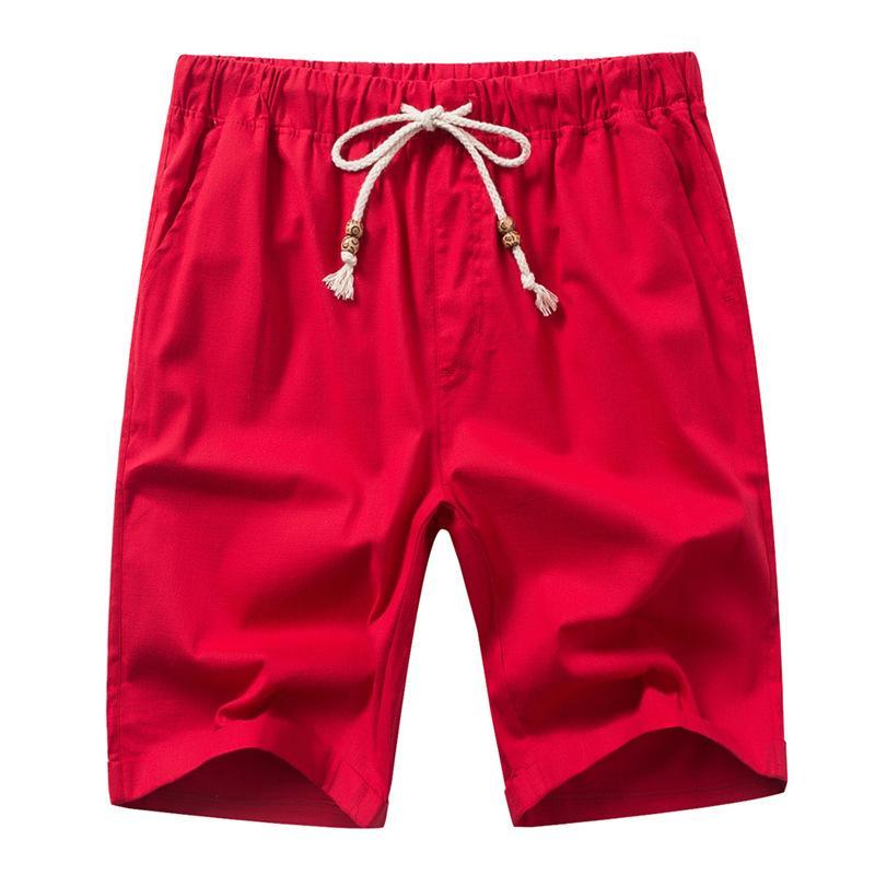 MANFLARE - Summer Mens Solid Color Cotton Linen Shorts