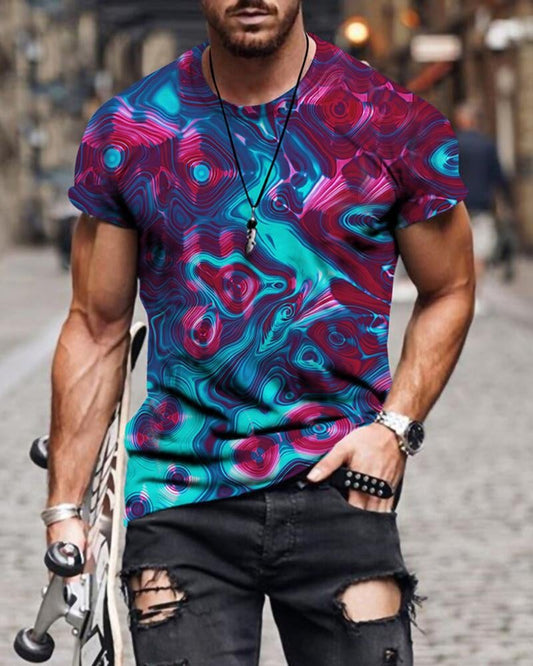 Men's Casual Artistic Water Ripple T-shirt