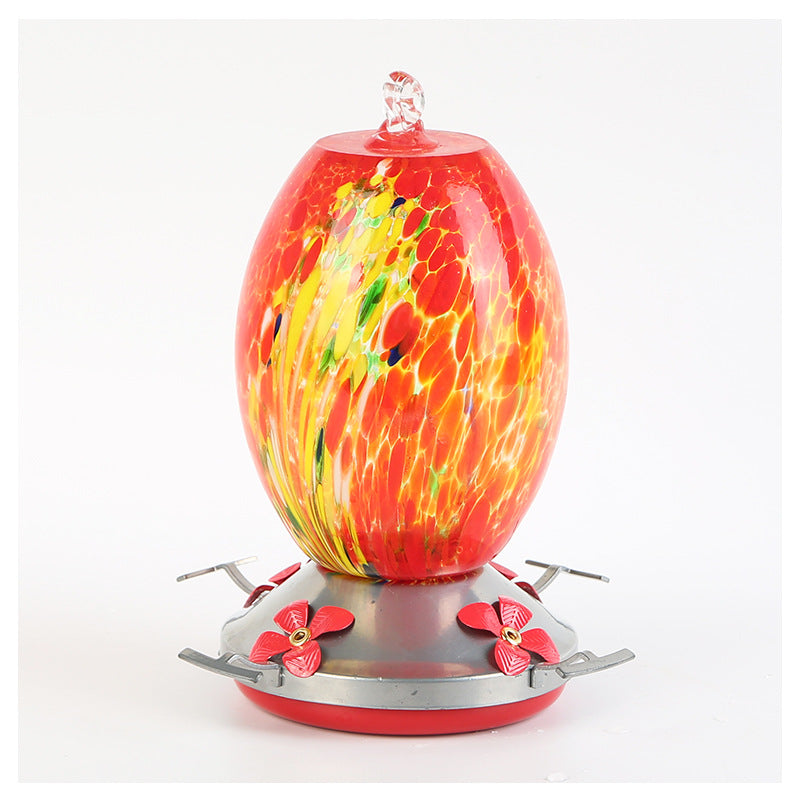 Hummingbird Feeder Hand Blown Glass