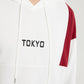 Mens Color Block Patchwork Tokyo Print Hoodie Street Two Pieces Outfits