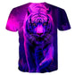 Men's T shirt 3D Print Animal Round Neck Casual Daily 3D Print Print S Purple M