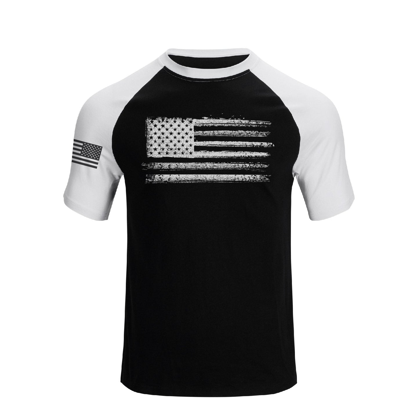 Men's Patriotic American Flag Raglan Sleeve Short-sleeve T-shirts