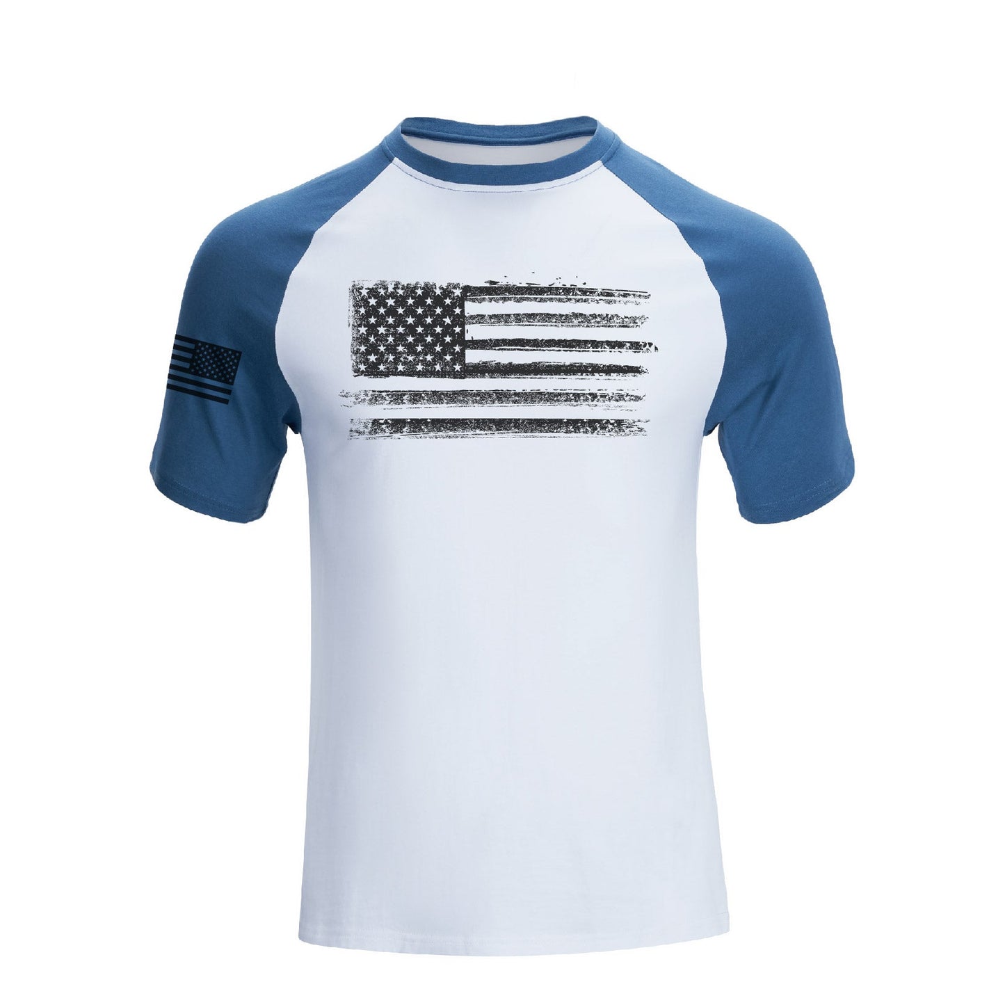 Men's Patriotic American Flag Raglan Sleeve Short-sleeve T-shirts