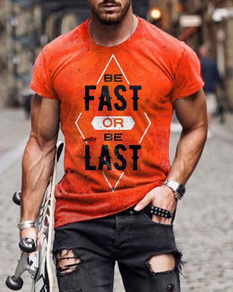 Urban Men's Orange Print T-shirt