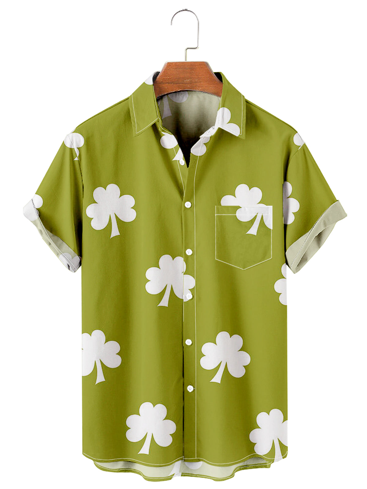 Simple Clover Print Men's Large Shirt