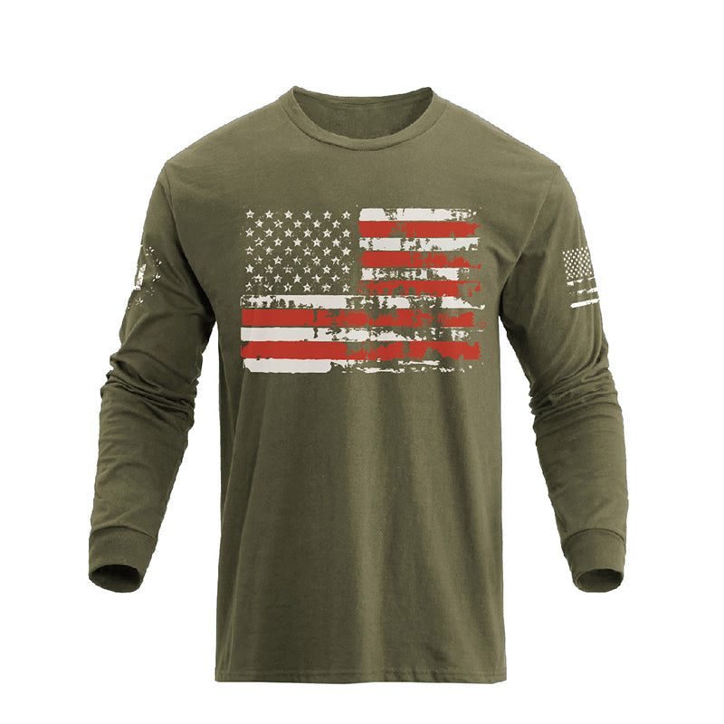 Men's American Flag Graphic Long Sleeve T-Shirt