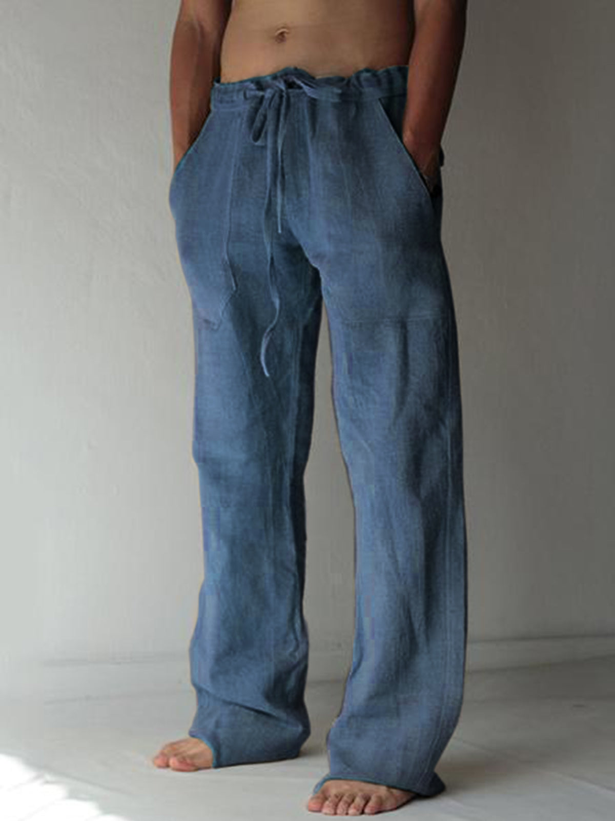 Men's linen pocket casual trousers