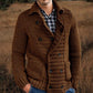 Men&#039;s Casual Solid Color Sweater Cardigan Jacket Grey L