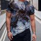 Men's Urban Gold and Blue Abstract Printed Fashion T-shirt