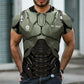 Men's T shirt 3D Print Graphic Crew Neck Armor Daily Sports Print Shor Black S