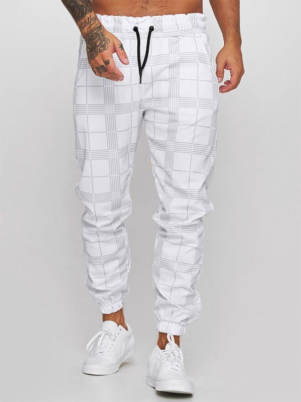 Men's Checkered Pattern Jogger Pants