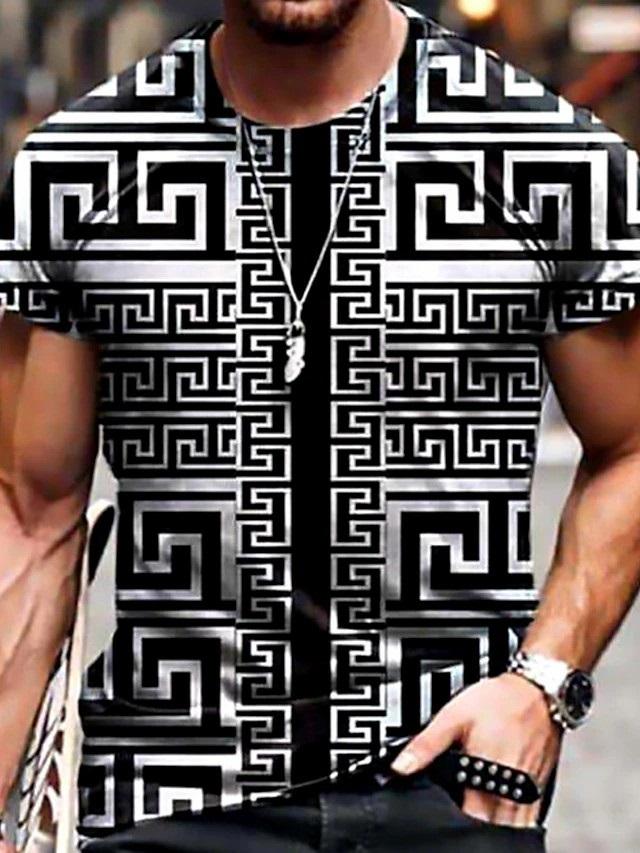 Men 3D Tees Graphic Print Short Sleeve Tops Casual Designer Summer