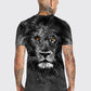 Men's Unisex T shirt 3D Print Graphic Prints Lion Crew Neck Daily Holiday Print Short Sleeve Tops Casual Designer Big and Tall Gray / Summer