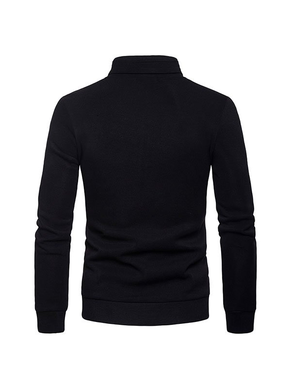 Men's Casual Stand-Collar Multi-Pocket Zipper Cardigan Top