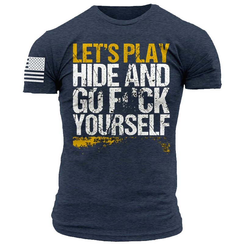 Let's Play Hidy Men's Tactical Casual Short Sleeve T-Shirt