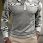 Men's Business Polo Shirt Vintage Long Sleeve Warm Polo Shirt